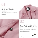 FARVALUE Kadın Bahar Günlük Blazers Uzun Kollu Çentik Yaka İş Ofis Cepli Sonbahar Blazer Ceketler, Pembe, XL