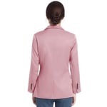 FARVALUE Kadın Bahar Günlük Blazers Uzun Kollu Çentik Yaka İş Ofis Cepli Sonbahar Blazer Ceketler, Pembe, XL