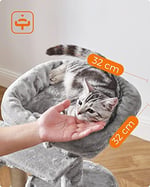 FEANDREA Küçük Kedi Ağacı Tırmalama Direği Çok Katlı 68 cm, Açık Gri