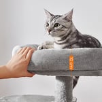 FEANDREA Küçük Kedi Ağacı Tırmalama Direği Çok Katlı 68 cm, Açık Gri