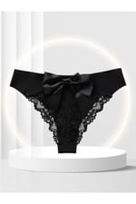 Feel Lady Arkası Saten Kurdeleli Dekolteli Dantelli Şirin Tanga- 1041-09-11