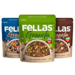 Fellas Granola 3'lü Mix Paket - Yaban Mersinli 200 g + Fındık ve Kakao 200 g + Antep Fıstıklı