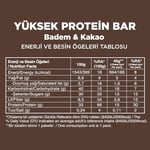 Fellas Yüksek Protein Bar, Bademli ve Kakaolu, 45gr x 12 Adet