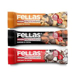 Fellas Yüksek Protein Bar, Karma Kutu (3 Çeşit), 45gr x 12 Adet