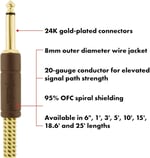 Fender Deluxe Series Instrument Cable Black Tweed Açılı - 3 metre Enstrüman Kablosu