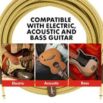Fender Deluxe Serisi Gitar Enstrüman Kablosu, 3 m, Düz/Düz, Tüvit