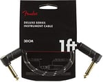 Fender Kablo Deluxe Serisi, 0,3 m, siyah tüvit, 2 x açılı