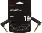 Fender Kablo Deluxe Serisi, 0,3 m, siyah tüvit, 2 x açılı