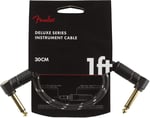 Fender Kablo Deluxe Serisi, 0,3 m, siyah tüvit, 2 x açılı