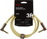 Fender Kablo Deluxe Serisi, 0,3 m, siyah tüvit, 2 x açılı