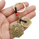 Feng Shui Metal Anahtarlık Şans Parası Ve Bagua Ayna No.2