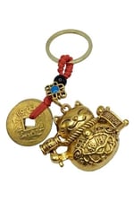 Feng Shui Şans Parası Maneki Neko Metal Anahtarlık No.2