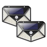Fenteer Solar lamba 100 LED PIR hareket sensörlü dış duvar lambası IP65 bahçe teras - 2 adet