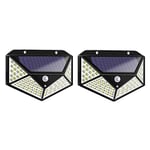 Fenteer Solar lamba 100 LED PIR hareket sensörlü dış duvar lambası IP65 bahçe teras - 2 adet