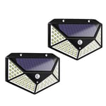 Fenteer Solar lamba 100 LED PIR hareket sensörlü dış duvar lambası IP65 bahçe teras - 2 adet