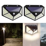 Fenteer Solar lamba 100 LED PIR hareket sensörlü dış duvar lambası IP65 bahçe teras - 2 adet