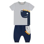 Fermuar Dino Erkek Çocuk T-shirt Kapri Şort Takım