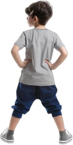 Fermuar Dino Erkek Çocuk T-shirt Kapri Şort Takım