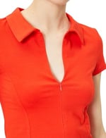 Fermuarlı Polo Tişört Kısa Kollu Slim Fit