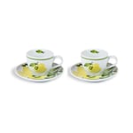 Fern&Co Citrus Collection Porselen 2 Li Türk Kahvesi Seti /hediye Kutulu