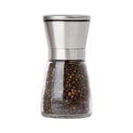 FETHİYE TOPTAN Cam Gövdeli Paslanmaz Çelik Kapaklı Baharat Öğütücü Tuzluk Karabiberlik Öğütücü (13cm), FT4344 - Bedenler: 13cm, 19cm