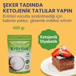 Fibrelle 400 g Eritritol 1 paket. Keto/Ketojenik/Vegan diyete uygundur.