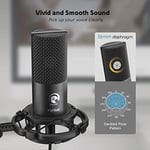 FIFINE Akış mikrofonu PC kollu, USB mikrofon PS4 PS5 MAC, Pop Filtre, Shock Mount, oyun podcast stüdyosu için