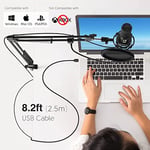 FIFINE Akış mikrofonu PC kollu, USB mikrofon PS4 PS5 MAC, Pop Filtre, Shock Mount, oyun podcast stüdyosu için