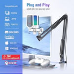 FIFINE Akış Oyun USB Mikrofon Seti, PS4/PS5'te PC Kondenser RGB Mikrofon, Müzik Kaydı için Tak ve Çalıştır, Çevrimiçi Oyun, Discord, Twitch, Pop Filtreli, Shock Mount-A6T Beyaz