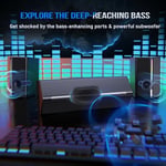 FIFINE AmpliGame A22 RGB Gaming Hoparlör - Subwoofer'lı PC Ses Sistemi - 3.5mm AUX Girişli - Masaüstü ve TV Uyumlu