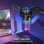 Fifine Ampligame A6T Twitch - Youtuber - Gamer - Tiktok - Yayıncı USB Mikrofon Seti (Siyah)