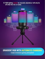 Fifine Ampligame A6V Yayıncı - Oyuncu - Gamer - Podcast - Youtuber RGB USB Mikrofon (Siyah)