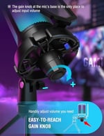 Fifine Ampligame A6V Yayıncı - Oyuncu - Gamer - Podcast - Youtuber RGB USB Mikrofon (Siyah)