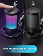 Fifine Ampligame A6V Yayıncı - Oyuncu - Gamer - Podcast - Youtuber RGB USB Mikrofon (Siyah)