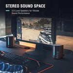 FIFINE Bilgisayar hoparlörü, RGB'li masaüstü bilgisayar hoparlörleri, ses kontrolü, oyun hoparlörleri USB ile çalışan, 3,5 mm Aux ses kablosuyla çalışır, dizüstü bilgisayar monitörü, telefon