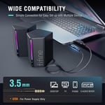 FIFINE Bilgisayar hoparlörü, RGB'li masaüstü bilgisayar hoparlörleri, ses kontrolü, oyun hoparlörleri USB ile çalışan, 3,5 mm Aux ses kablosuyla çalışır, dizüstü bilgisayar monitörü, telefon