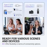 FIFINE iPhone/Android/Tablet için Kablosuz Yaka Mikrofon, Video Kaydı için Gürültü Önleyici Yaka Kablosuz Mikrofon Sistemi, Vlog, Röportaj, Streaming-M9 için DSLR Kamera ile Uyumlu