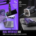 FIFINE Oyun Mikrofonu Seti, XLR/USB Dinamik PC Mikrofonu Podcast Kayıt için Bom Kollu RGB Akış Mikrofon Seti, Dokun-Sessiz, Mix Kontrolü, Kulaklık Jakı-AmpliGame AM8PROT