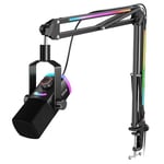FIFINE Oyun Mikrofonu Seti, XLR/USB Dinamik PC Mikrofonu Podcast Kayıt için Bom Kollu RGB Akış Mikrofon Seti, Dokun-Sessiz, Mix Kontrolü, Kulaklık Jakı-AmpliGame AM8PROT