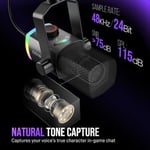 FIFINE Oyun Mikrofonu Seti, XLR/USB Dinamik PC Mikrofonu Podcast Kayıt için Bom Kollu RGB Akış Mikrofon Seti, Dokun-Sessiz, Mix Kontrolü, Kulaklık Jakı-AmpliGame AM8PROT