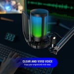 FIFINE PC oyun mikrofonu, USB mikrofon, yayın podcast stüdyosu için, mikrofon standı ve sessize alma tuşlu, PS4 PS5 Mac için