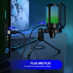 FIFINE PC oyun mikrofonu, USB mikrofon, yayın podcast stüdyosu için, mikrofon standı ve sessize alma tuşlu, PS4 PS5 Mac için