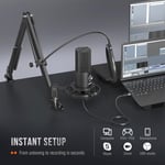 FIFINE Stüdyo Kondansatör USB Mikrofon Bilgisayar PC Mikrofon Kiti Ayarlanabilir Makas Kol Standı Şok Montaj Enstrümanlar Ses Kaydı Podcasting YouTube Karaoke Oyun Akışı - T669