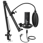 FIFINE Stüdyo Kondansatör USB Mikrofon Bilgisayar PC Mikrofon Kiti Ayarlanabilir Makas Kol Standı Şok Montaj Enstrümanlar Ses Kaydı Podcasting YouTube Karaoke Oyun Akışı - T669
