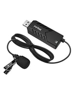 FIFINE TECHNOLOGY USB Yaka Mikrofon, Klipsli Kardiyot Kondansatörlü Bilgisayar Mikrofonu Tak ve Çalıştır USB Mikrofon, PC ve Mac-K053 için Ses Kartı