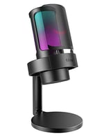 FIFINE USB mikrofon, oyun mikrofonu, yayın podcast stüdyosu için, mikrofon USBC, PS4 PS5 MAC için, RGB kontrollü, sessize alma şalteri, kulaklık bağlantısı, pop filtre