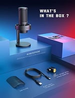 FIFINE USB mikrofon, oyun mikrofonu, yayın podcast stüdyosu için, mikrofon USBC, PS4 PS5 MAC için, RGB kontrollü, sessize alma şalteri, kulaklık bağlantısı, pop filtre