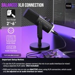 FIFINE USB/XLR Dinamik Mikrofon, Podcast Kayıt için, RGB Işıklı PC Bilgisayar Oyun Akış Mikrofonu, Sessiz Düğme, Kulaklık Jakı, Masaüstü Standı, Şarkı Söylemek için Vokal Mikrofon YouTube-AmpliGame