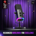 FIFINE USB/XLR Dinamik Mikrofon, Podcast Kayıt için, RGB Işıklı PC Bilgisayar Oyun Akış Mikrofonu, Sessiz Düğme, Kulaklık Jakı, Masaüstü Standı, Şarkı Söylemek için Vokal Mikrofon YouTube-AmpliGame