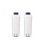 Filtre - Delonghi Filtre DLSC002 için kahve makinesi filtresi, aktif karbon yumuşatıcılı, su filtresi, De'Longhi ECAM, Esam, ETAM, BCO, EC ile uyumlu (2'li paket)